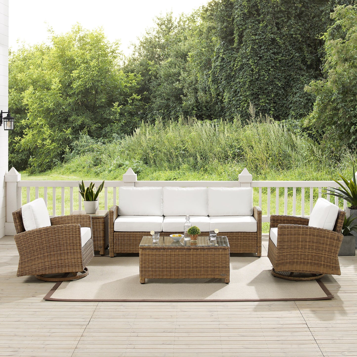 Ensemble canapé et fauteuil basculant pivotant Crosley Bradenton 5 pièces