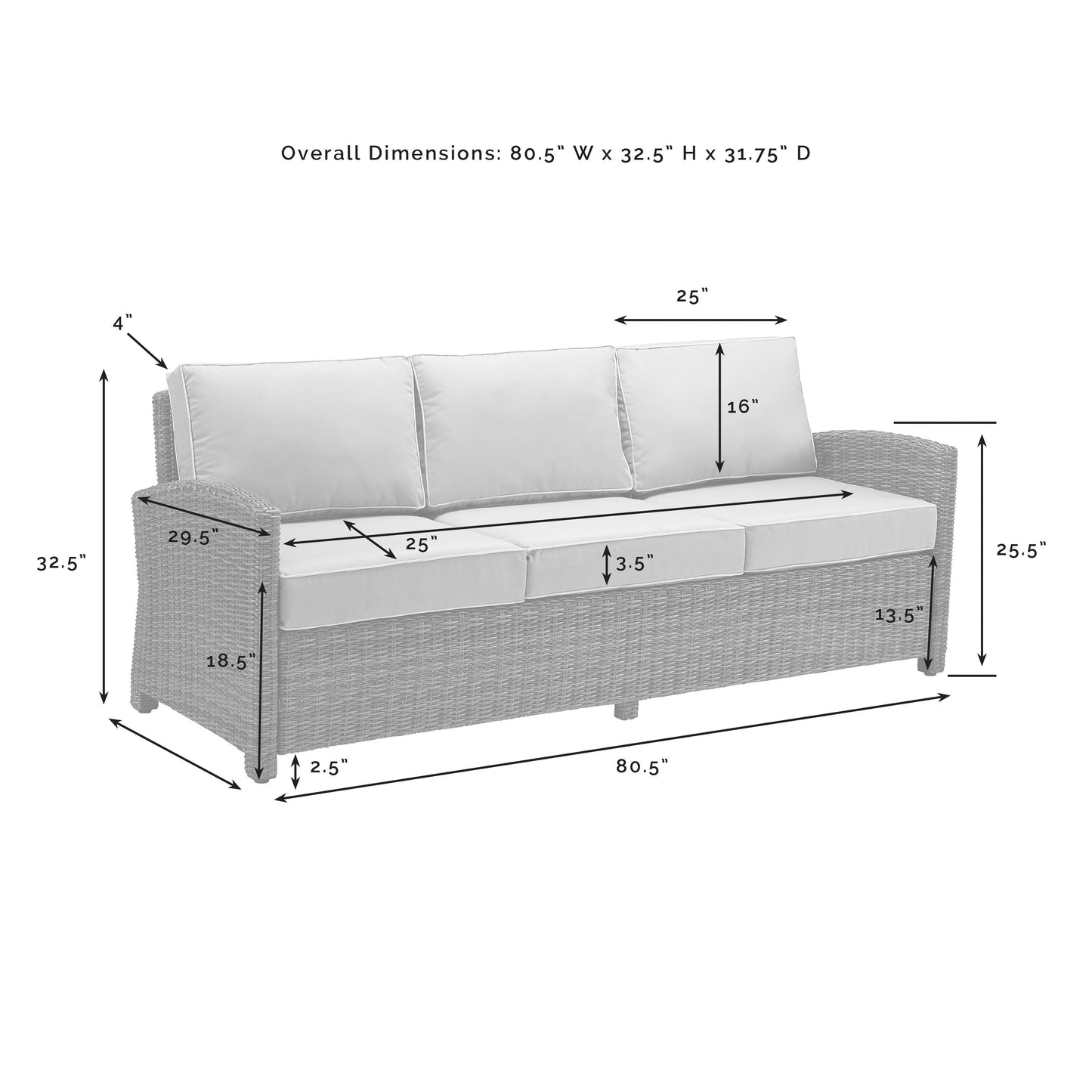 Ensemble canapé et fauteuil basculant pivotant Crosley Bradenton 5 pièces