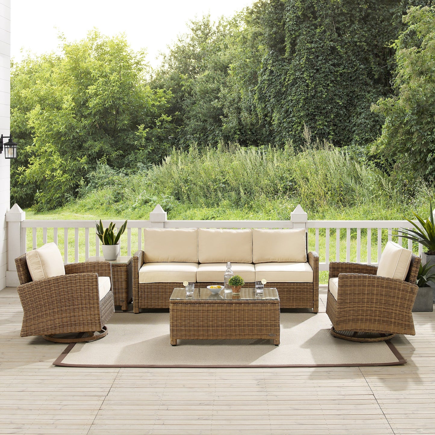 Ensemble canapé et fauteuil basculant pivotant Crosley Bradenton 5 pièces