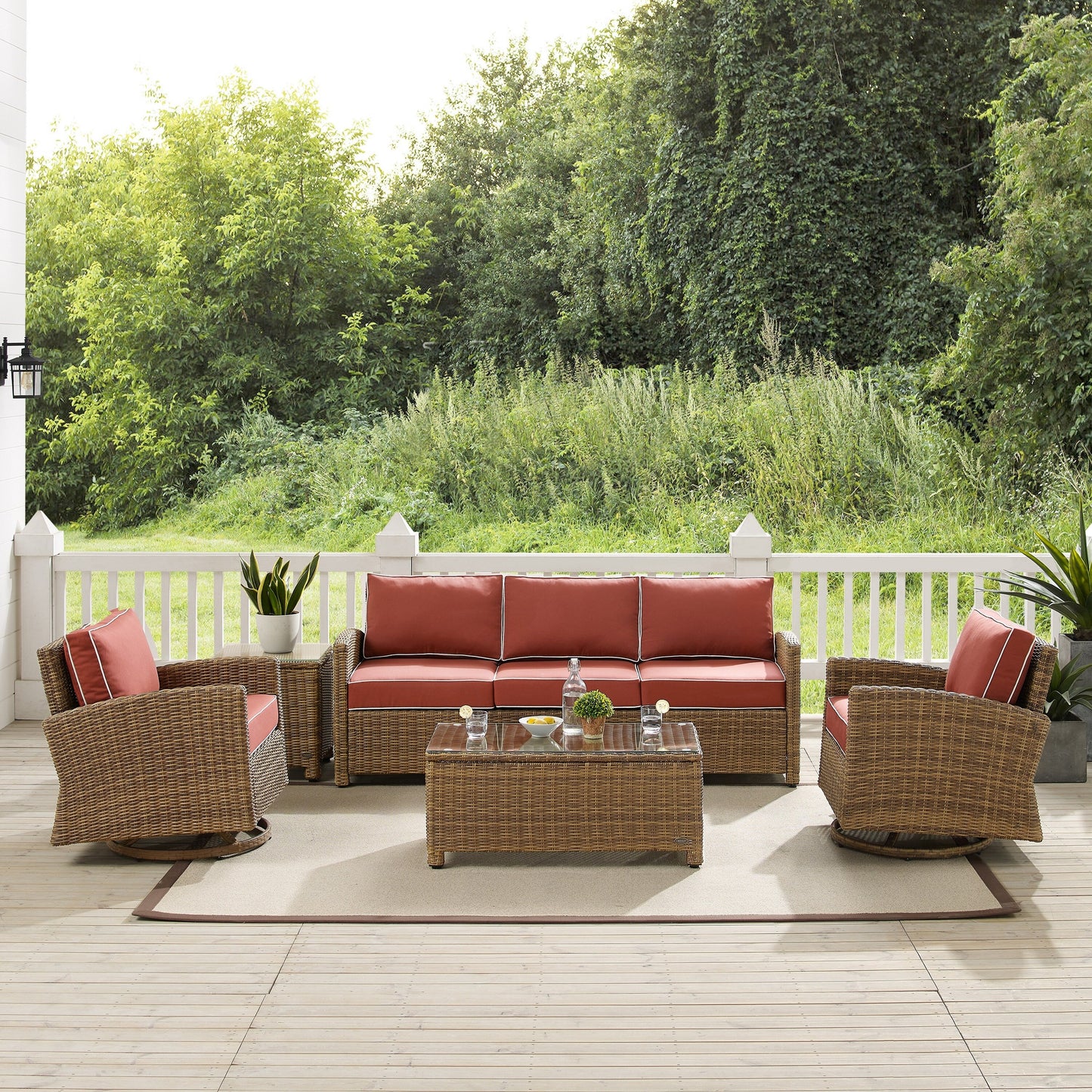 Ensemble canapé et fauteuil basculant pivotant Crosley Bradenton 5 pièces