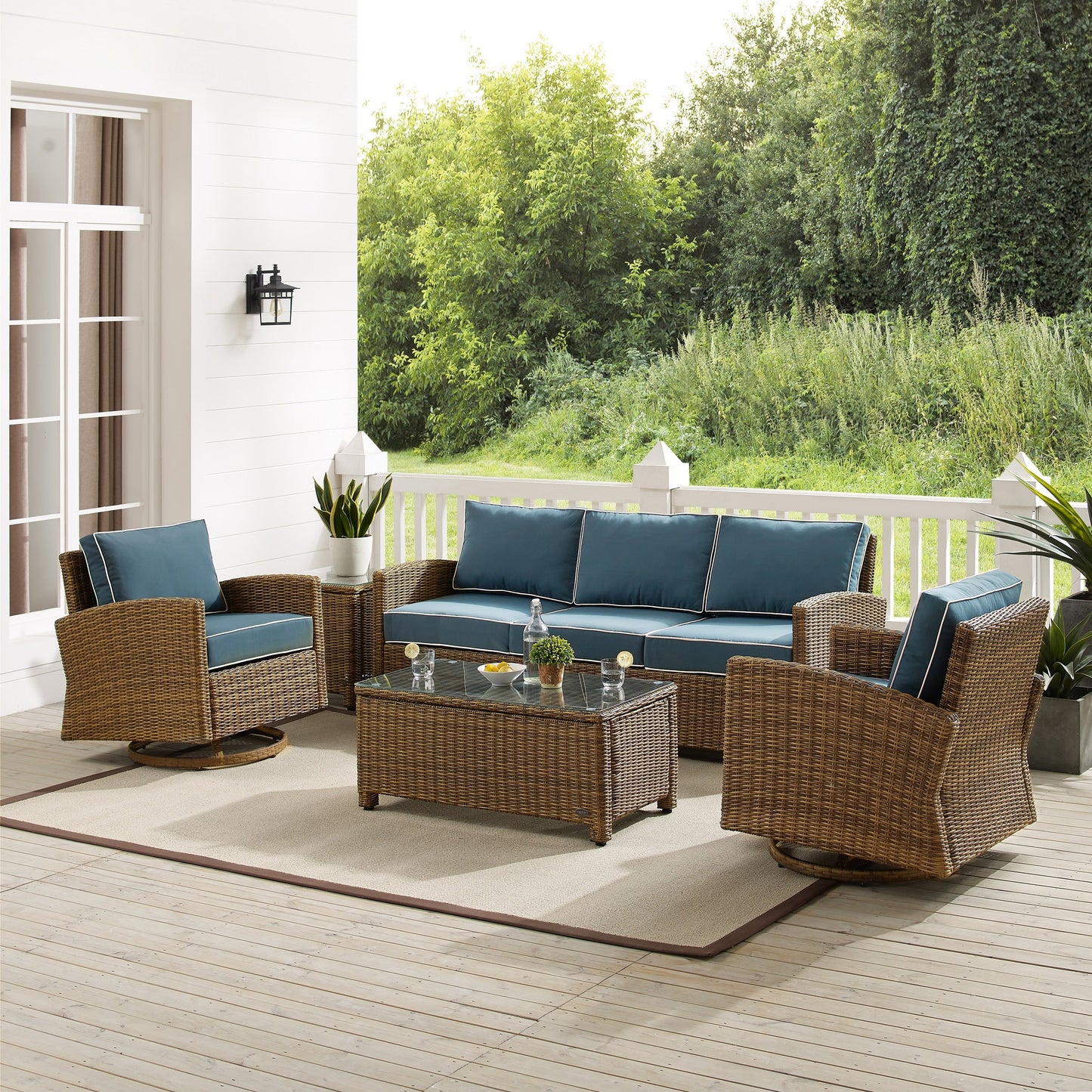 Ensemble canapé et fauteuil basculant pivotant Crosley Bradenton 5 pièces