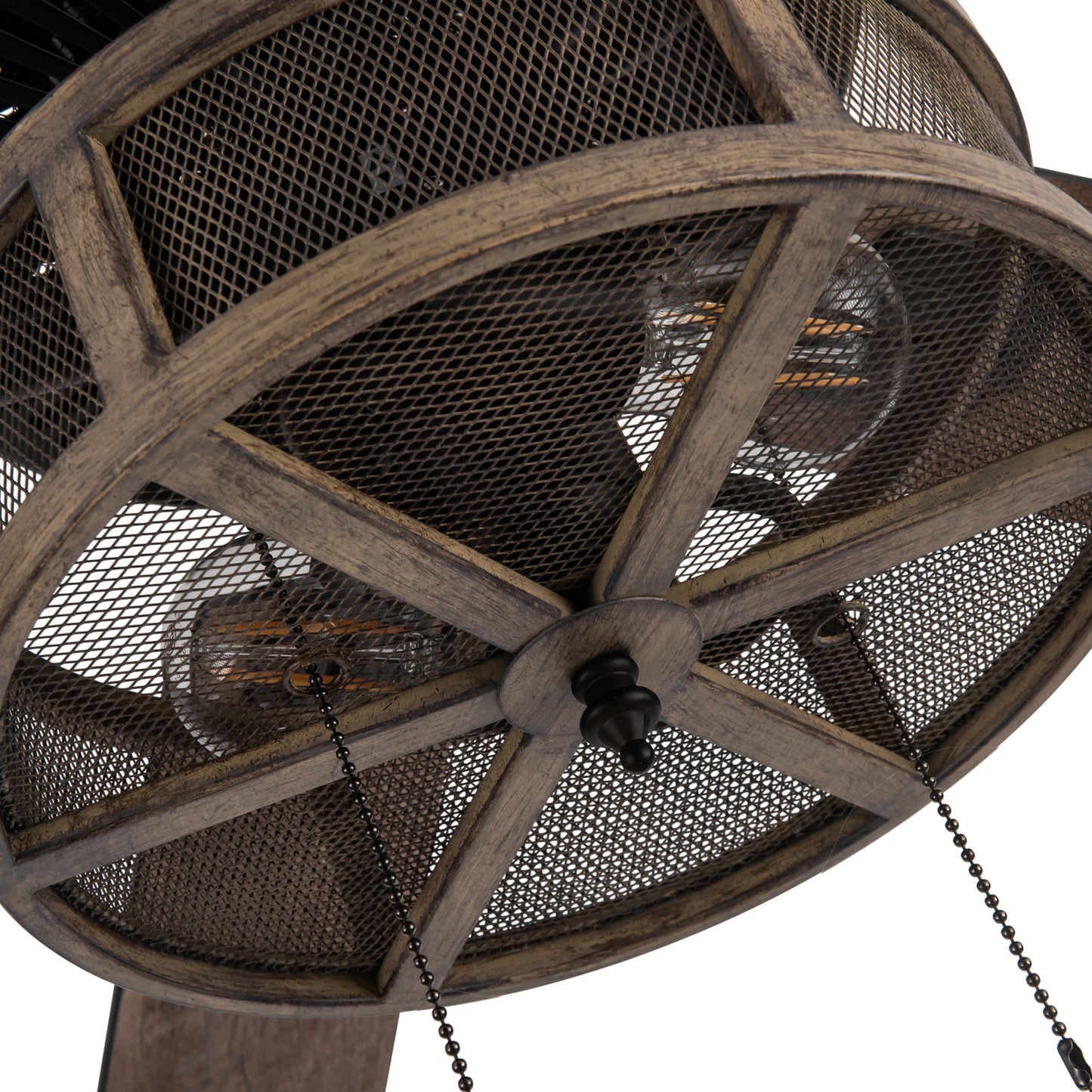 Ventilateur de plafond LED à 52 pales, style loft, métal brossé, style farmhouse