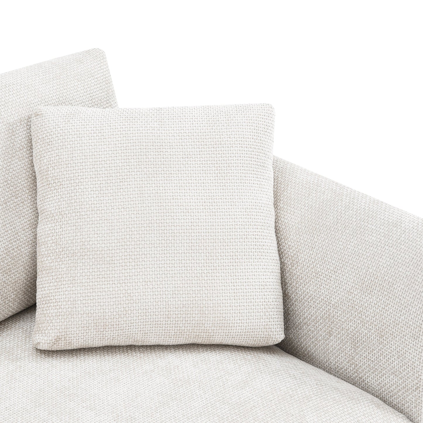 Canapé d'angle Cloud, ensemble de canapé de luxe en forme de L avec 2 coussins gratuits, meuble d'intérieur en chenille 4 places avec chaise longue surdimensionnée