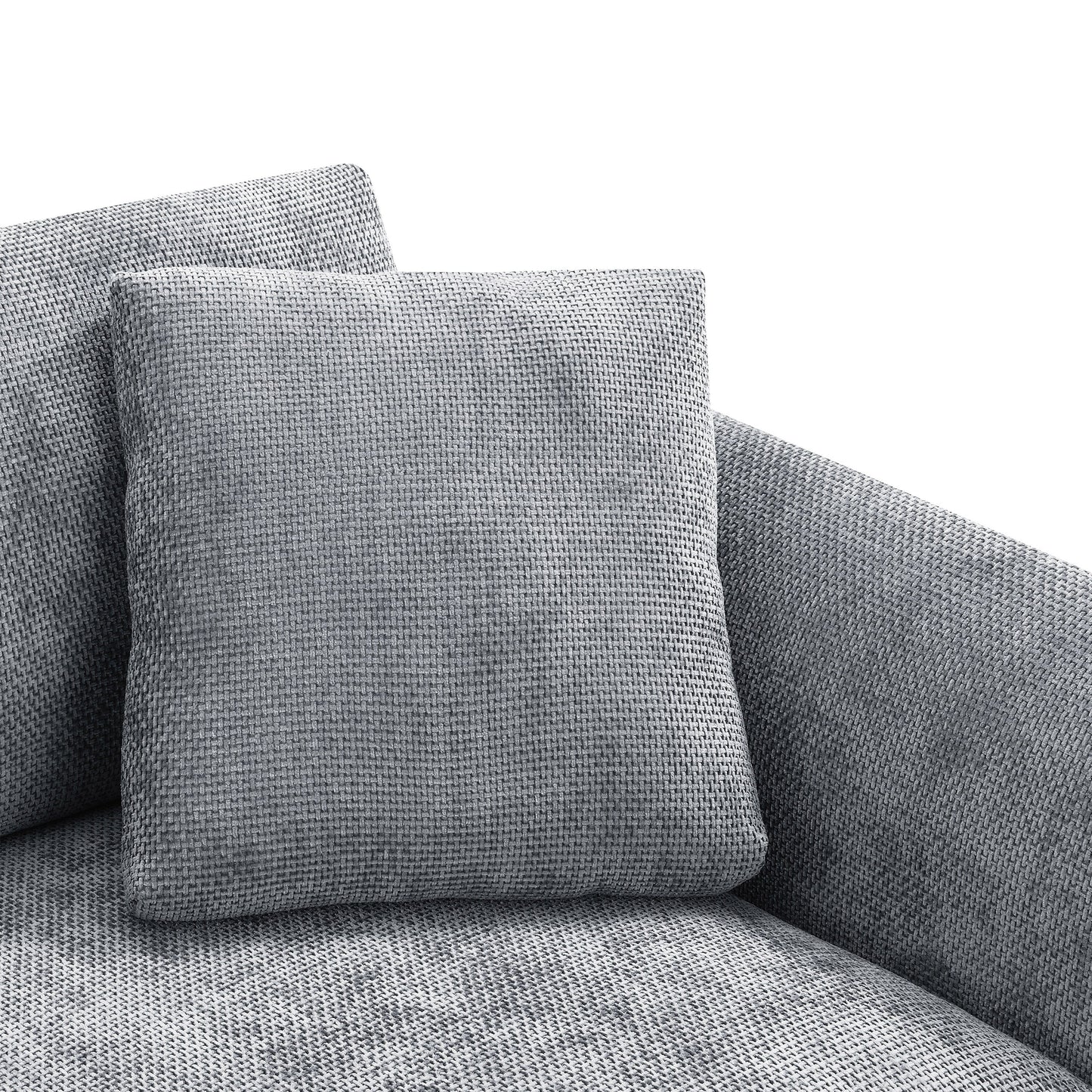 Canapé d'angle Cloud, ensemble de canapé de luxe en forme de L avec 2 coussins gratuits, meuble d'intérieur en chenille 4 places avec chaise longue surdimensionnée