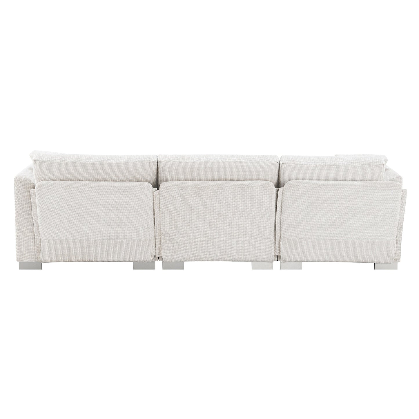 Canapé d'angle Cloud, ensemble de canapé de luxe en forme de L avec 2 coussins gratuits, meuble d'intérieur en chenille 4 places avec chaise longue surdimensionnée