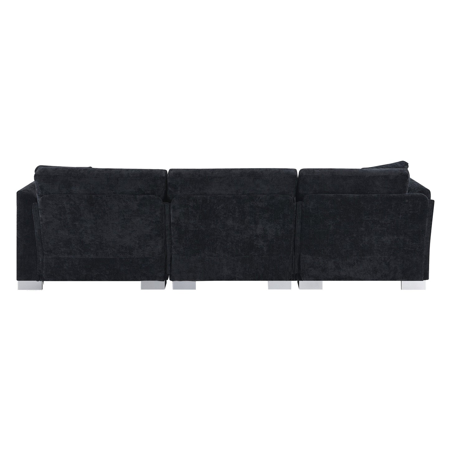 Canapé d'angle Cloud, ensemble de canapé de luxe en forme de L avec 2 coussins gratuits, meuble d'intérieur en chenille 4 places avec chaise longue surdimensionnée