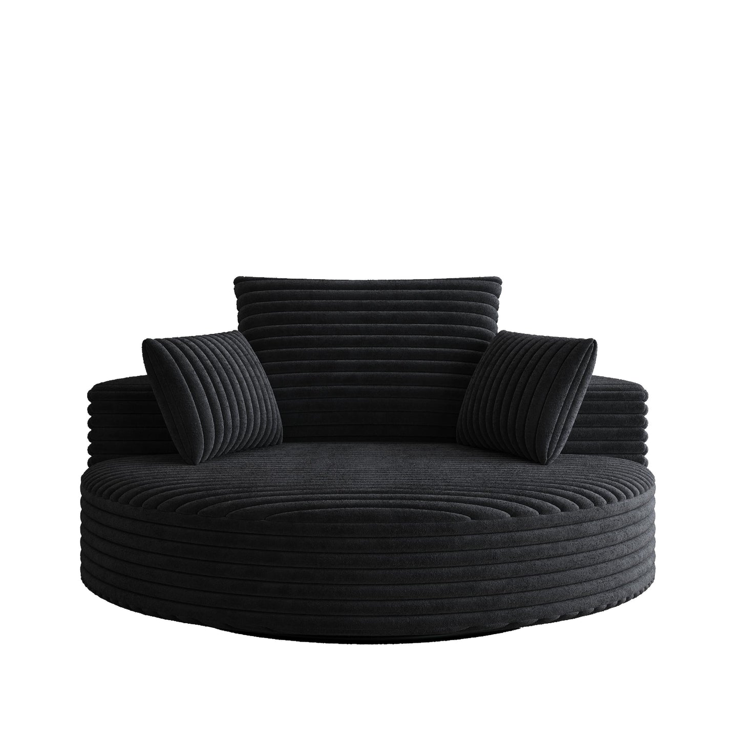 Fauteuil pivotant à une place en mousse et chenille cordouroy