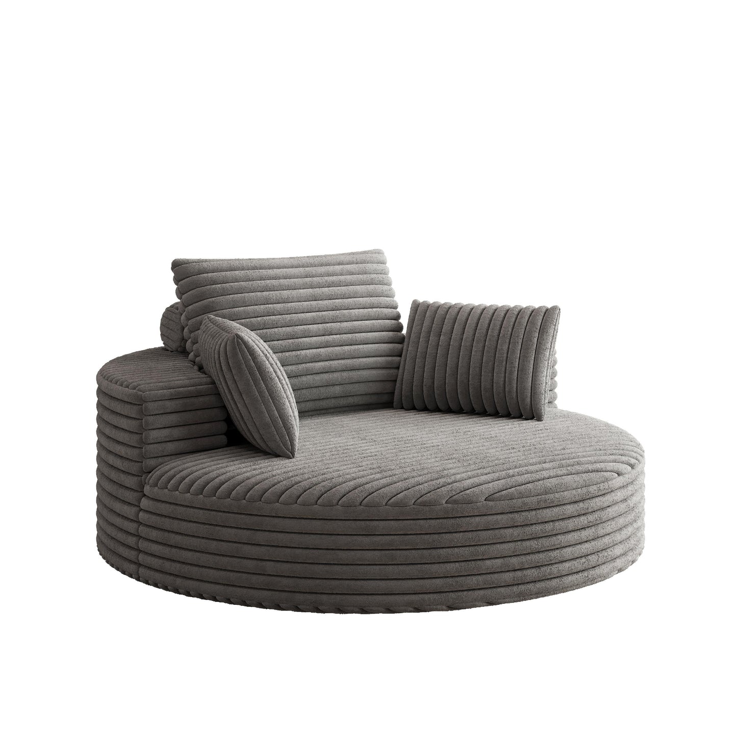 Fauteuil pivotant à une place en mousse et chenille cordouroy