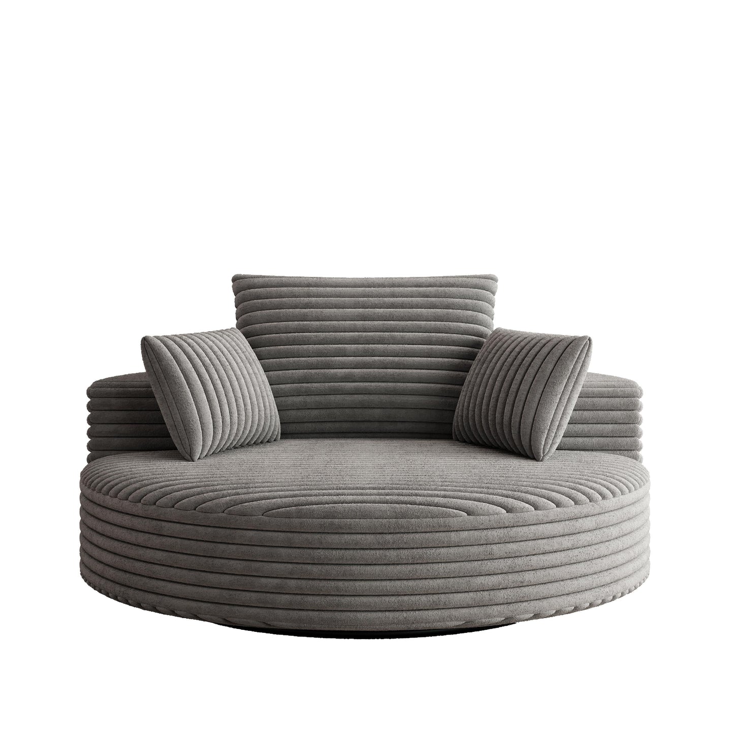 Fauteuil pivotant à une place en mousse et chenille cordouroy