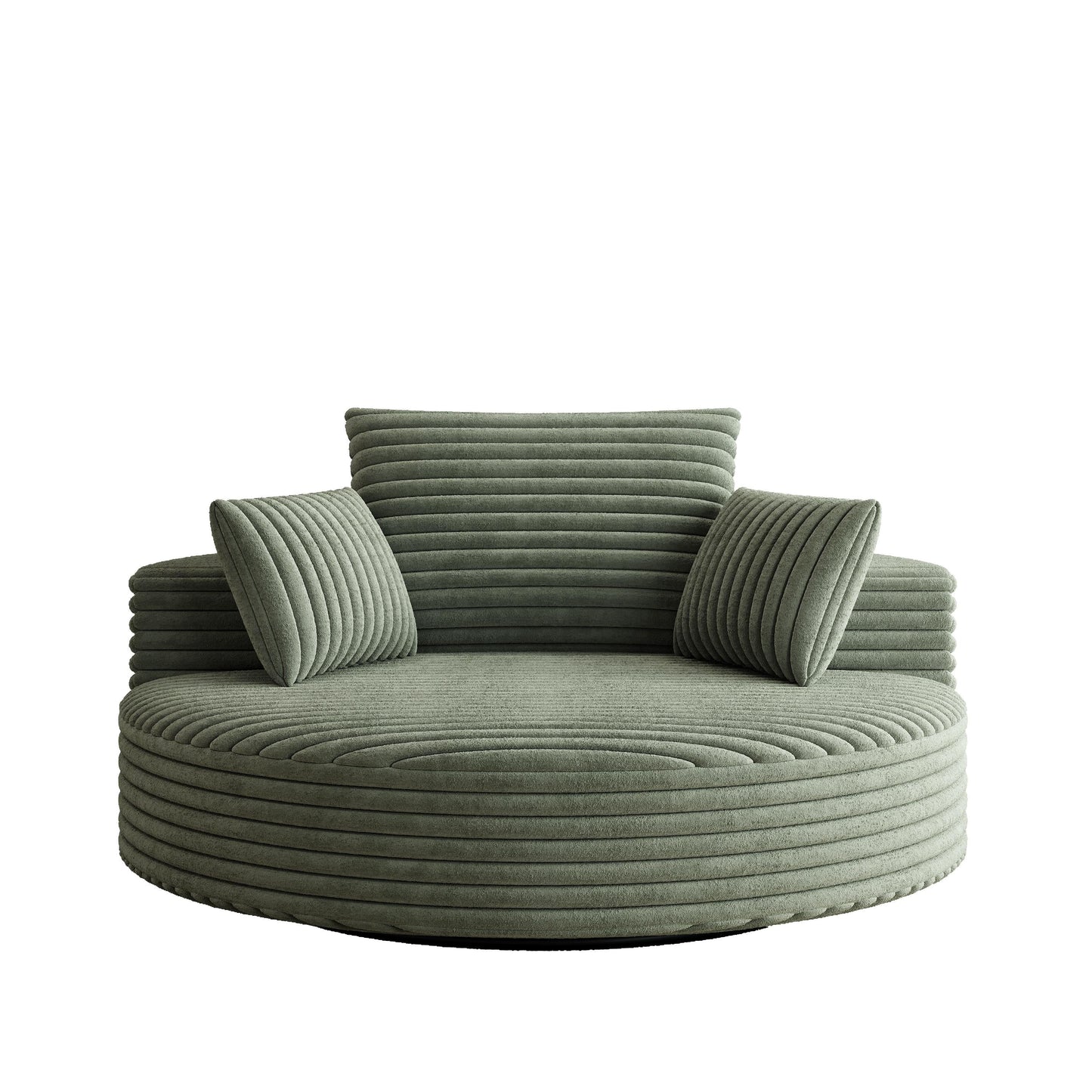 Fauteuil pivotant à une place en mousse et chenille cordouroy