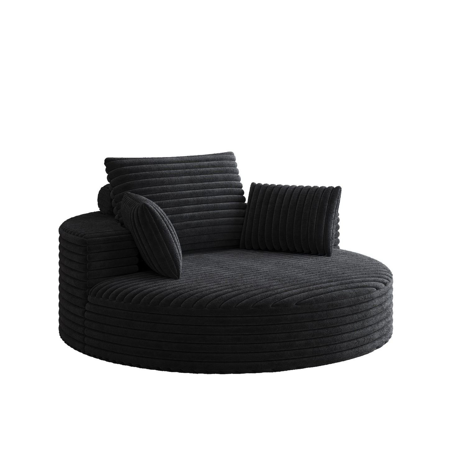Fauteuil pivotant à une place en mousse et chenille cordouroy