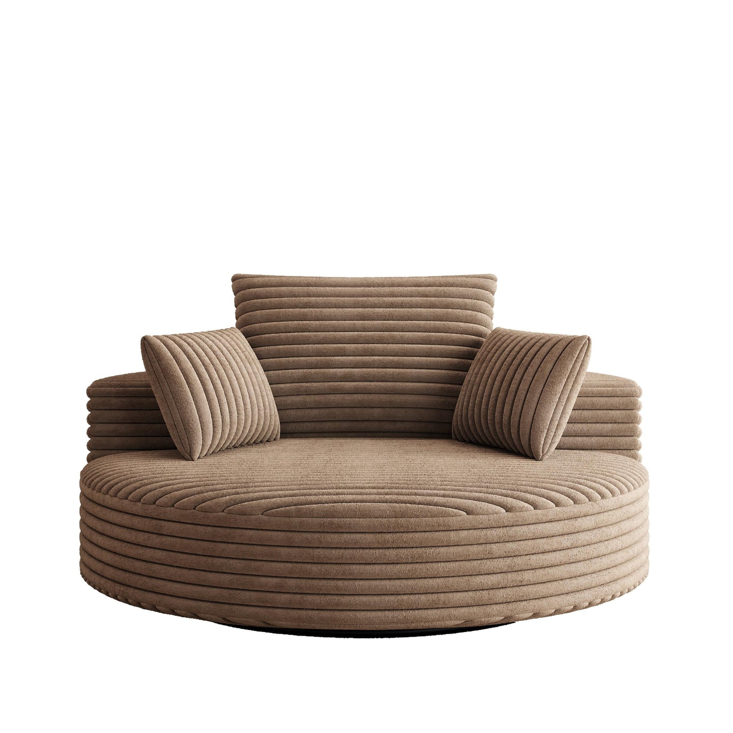 Fauteuil pivotant à une place en mousse et chenille cordouroy