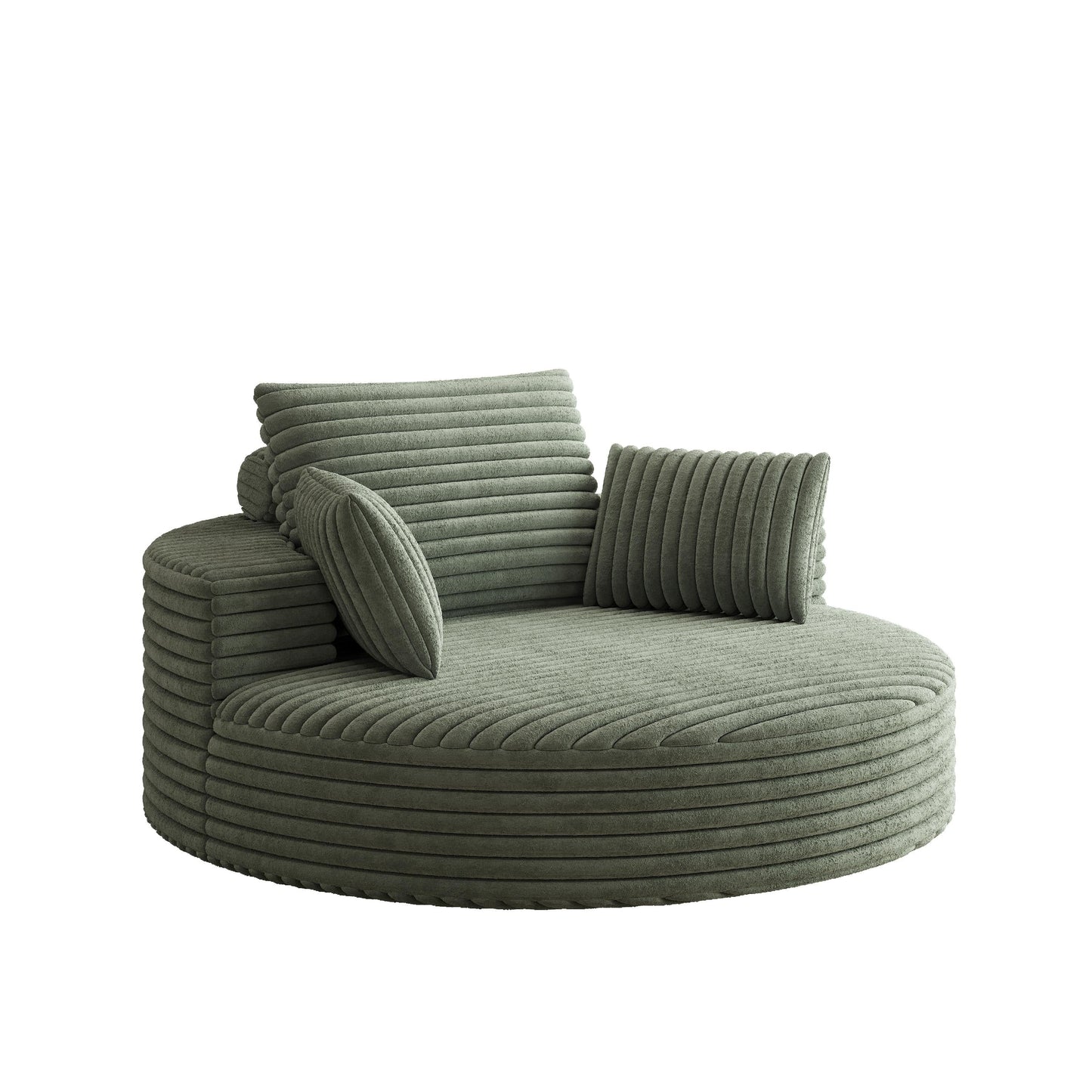 Fauteuil pivotant à une place en mousse et chenille cordouroy