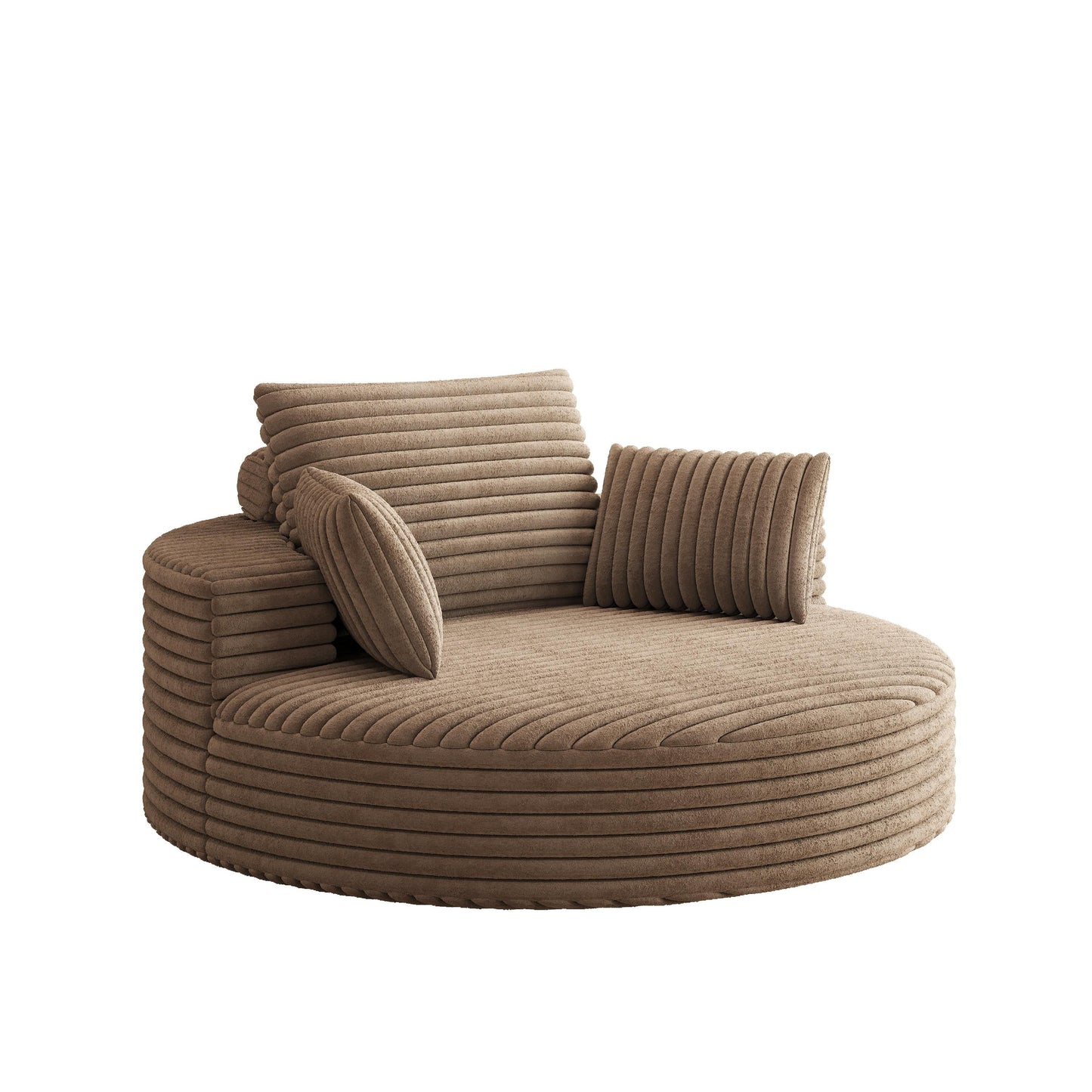 Fauteuil pivotant à une place en mousse et chenille cordouroy