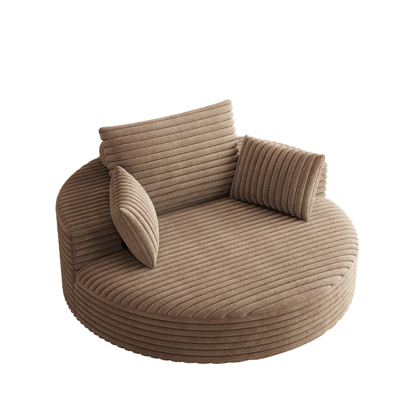 Fauteuil pivotant à une place en mousse et chenille cordouroy