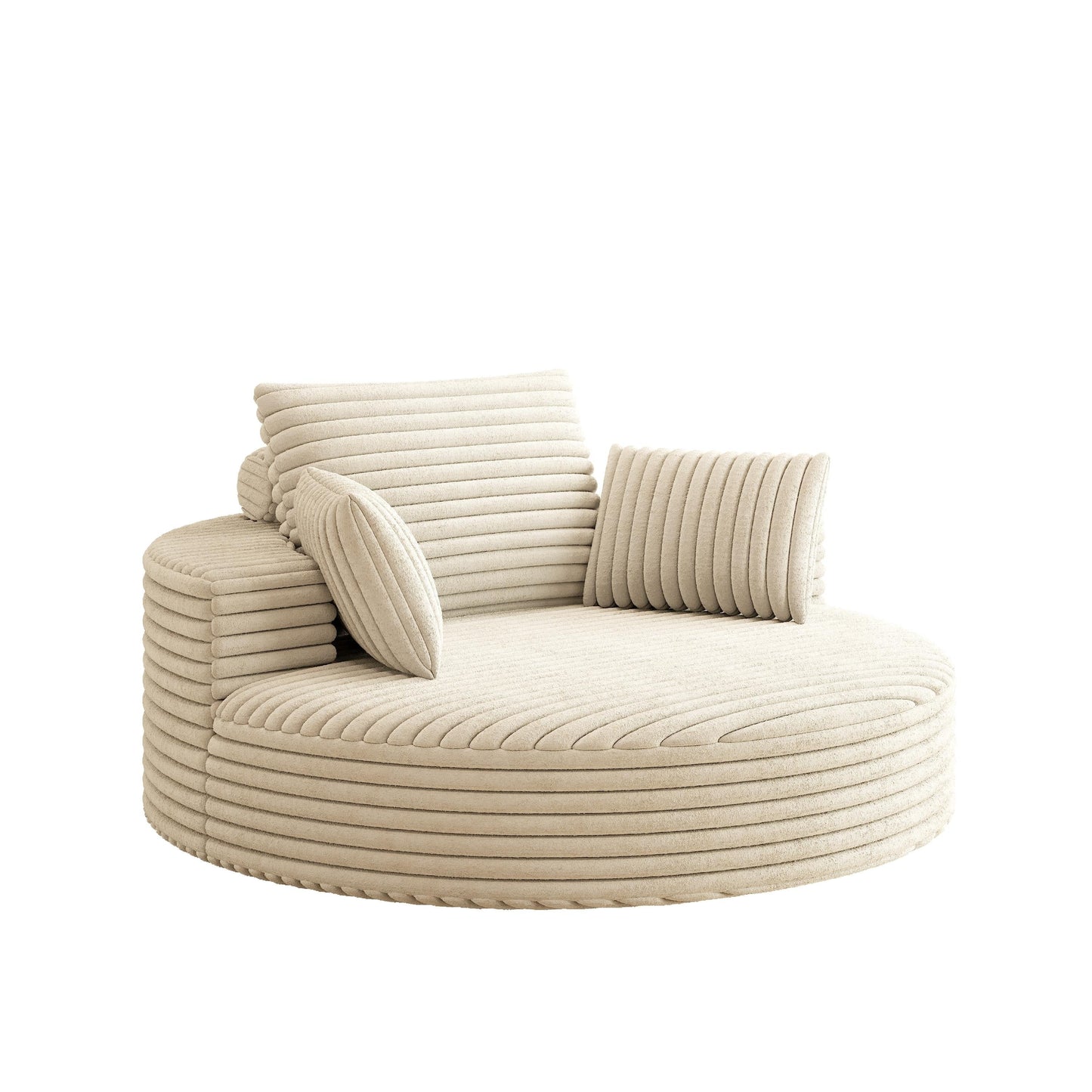 Fauteuil pivotant à une place en mousse et chenille cordouroy