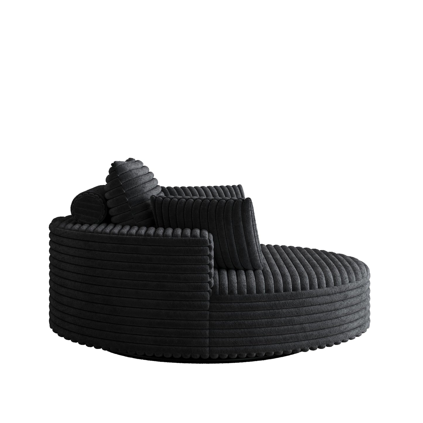Fauteuil pivotant à une place en mousse et chenille cordouroy