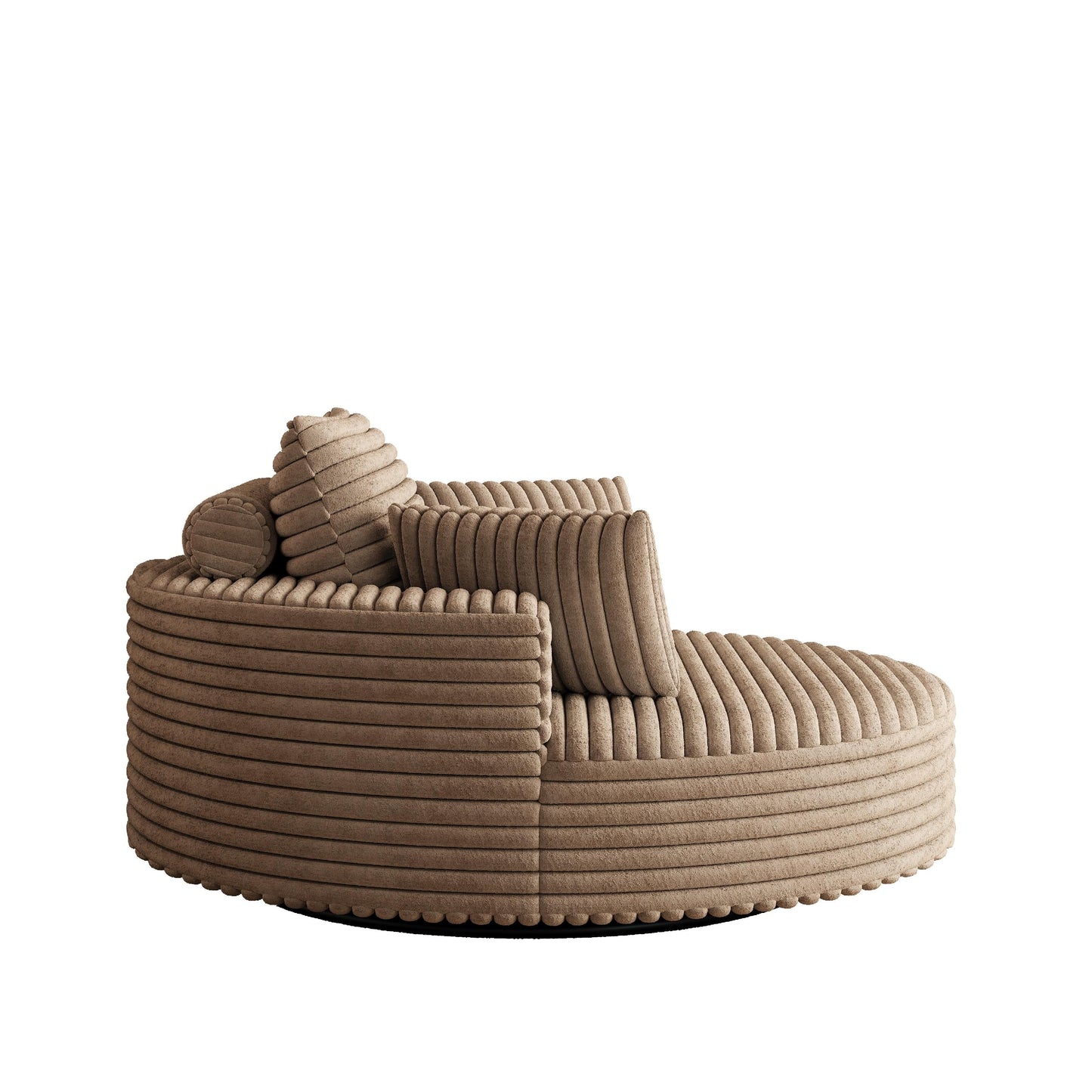 Fauteuil pivotant à une place en mousse et chenille cordouroy
