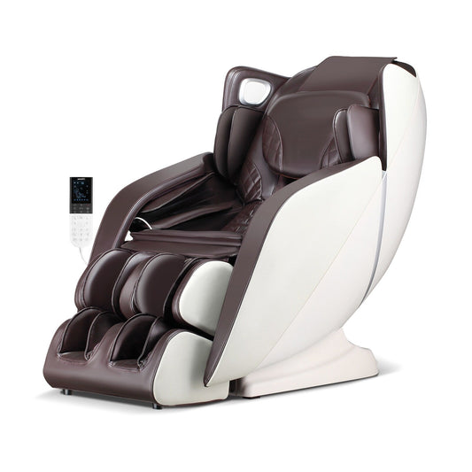 Chaise de massage pour tout le corps Costway avec commande vocale, chaleur et rouleaux pour les pieds