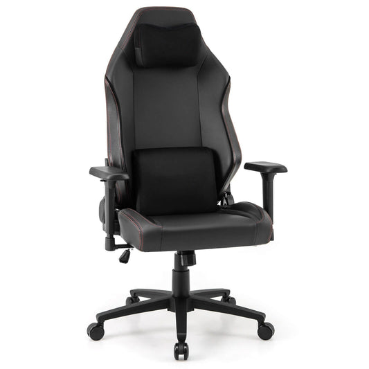 Costway Chaise de jeu ergonomique, chaise de bureau à dossier haut avec fonction basculante - Voir les détails
