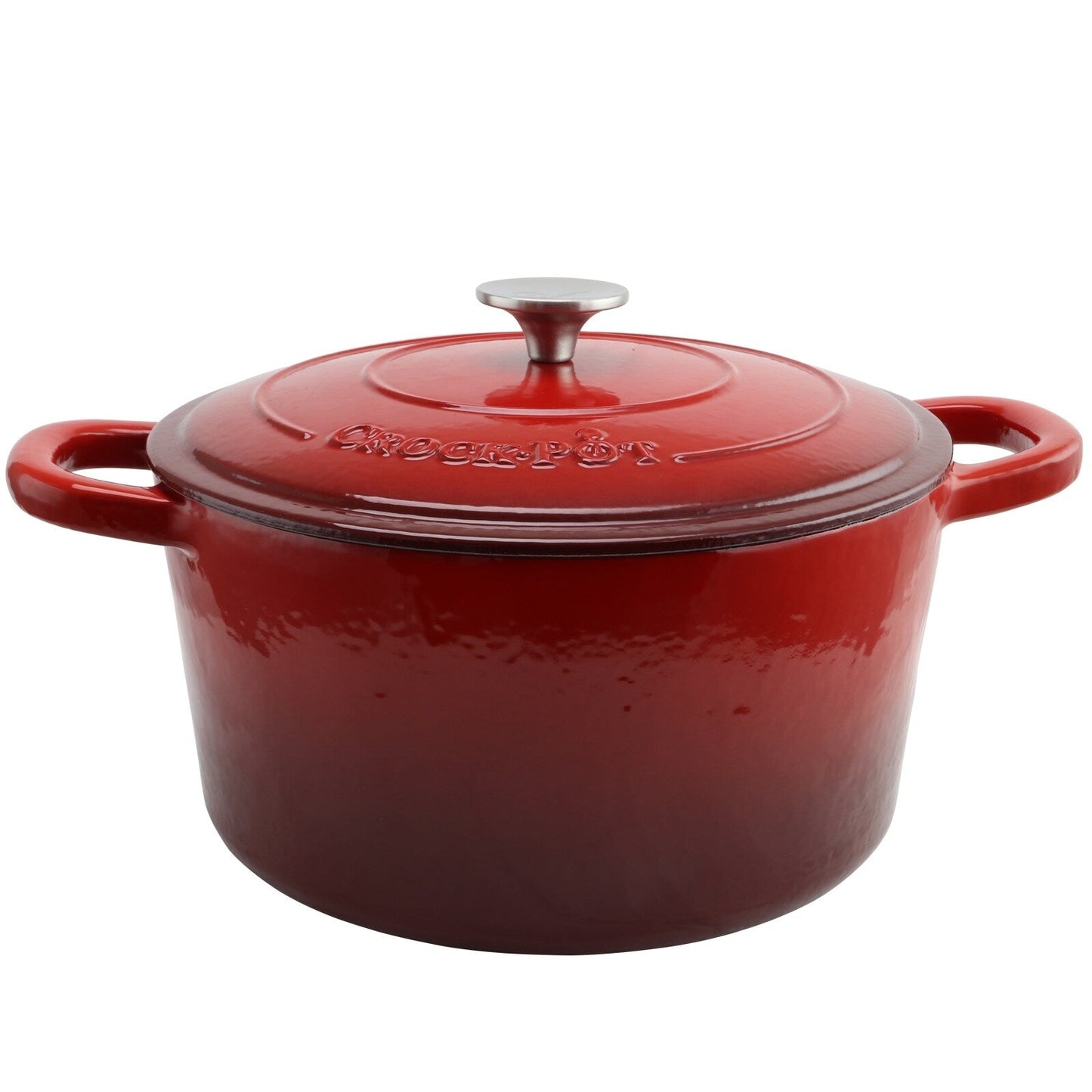 Poule à ragoût ronde en fonte de fer avec deux poignées, 7 quarts, rouge poivre, de Craftsman