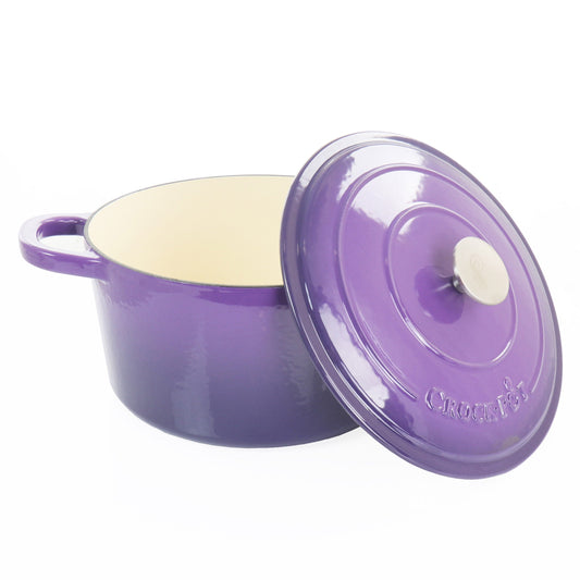 Casserole en fonte émaillée Crock-Pot Artisan, 2 pièces, 5 quarts, avec couvercle, couleur lavande