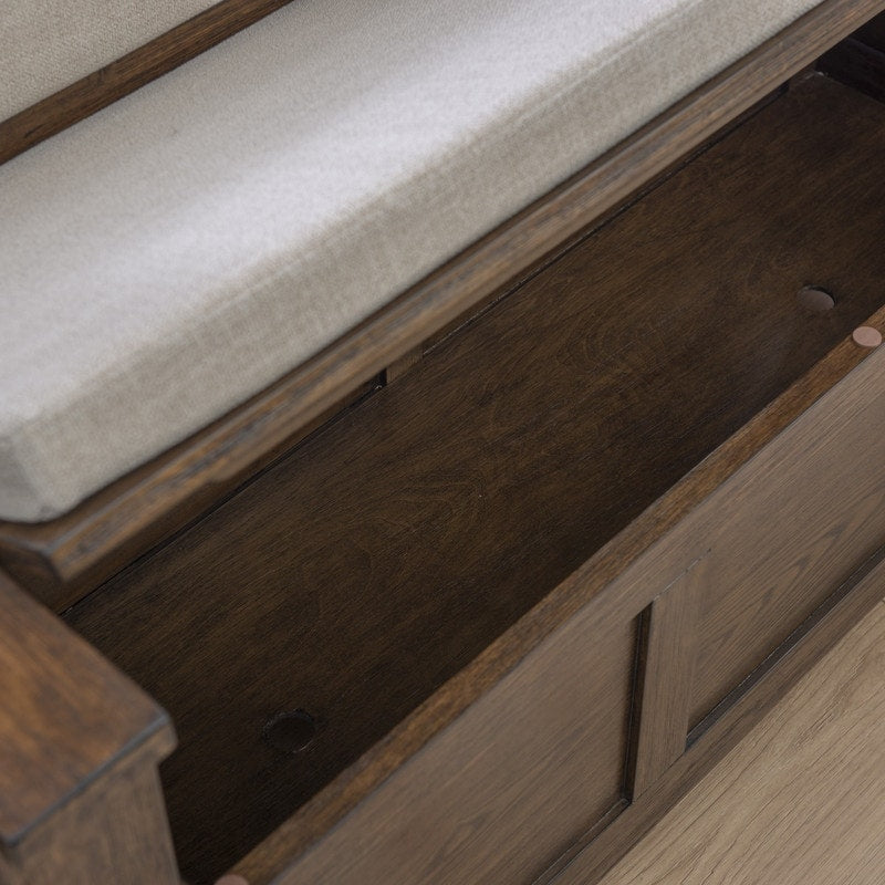 Banc d'entrée avec rangement et couvercle relevable en bois Dahlia