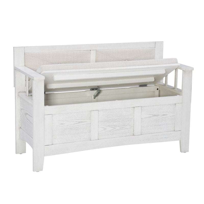 Banc d'entrée avec rangement et couvercle relevable en bois Dahlia
