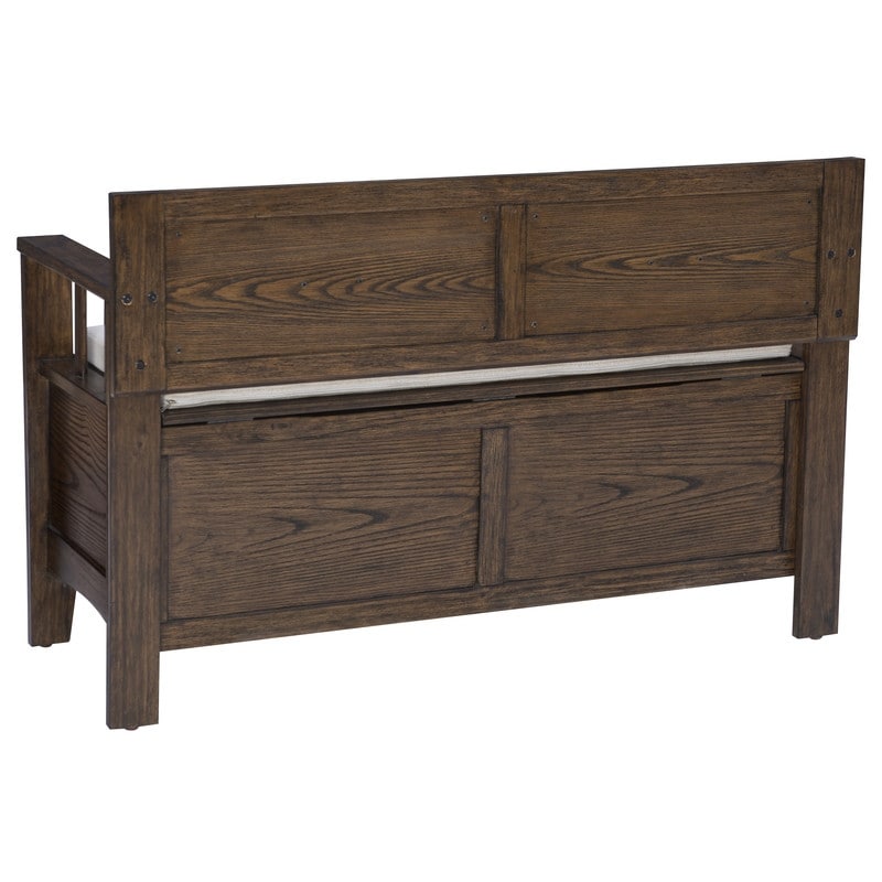 Banc d'entrée avec rangement et couvercle relevable en bois Dahlia