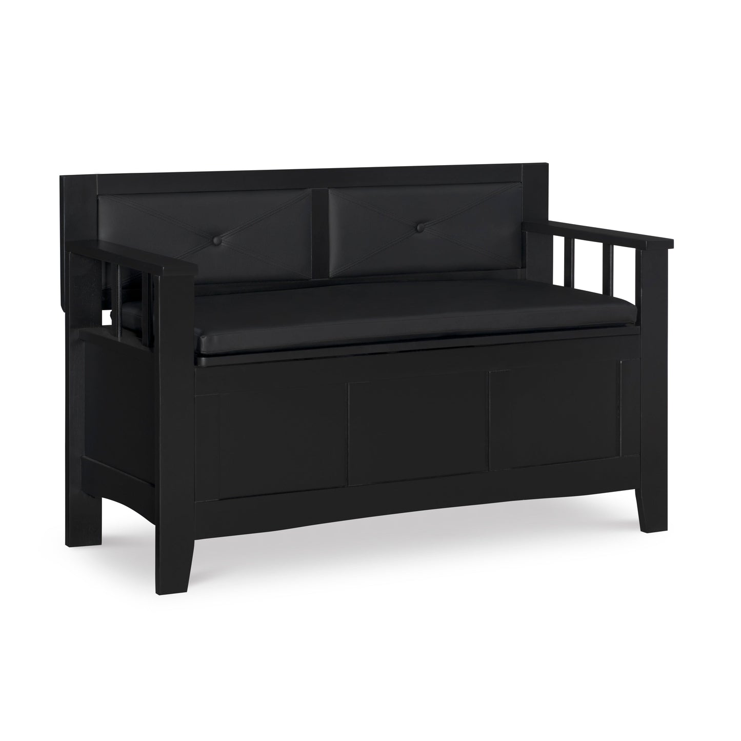 Banc d'entrée avec rangement et couvercle relevable en bois Dahlia
