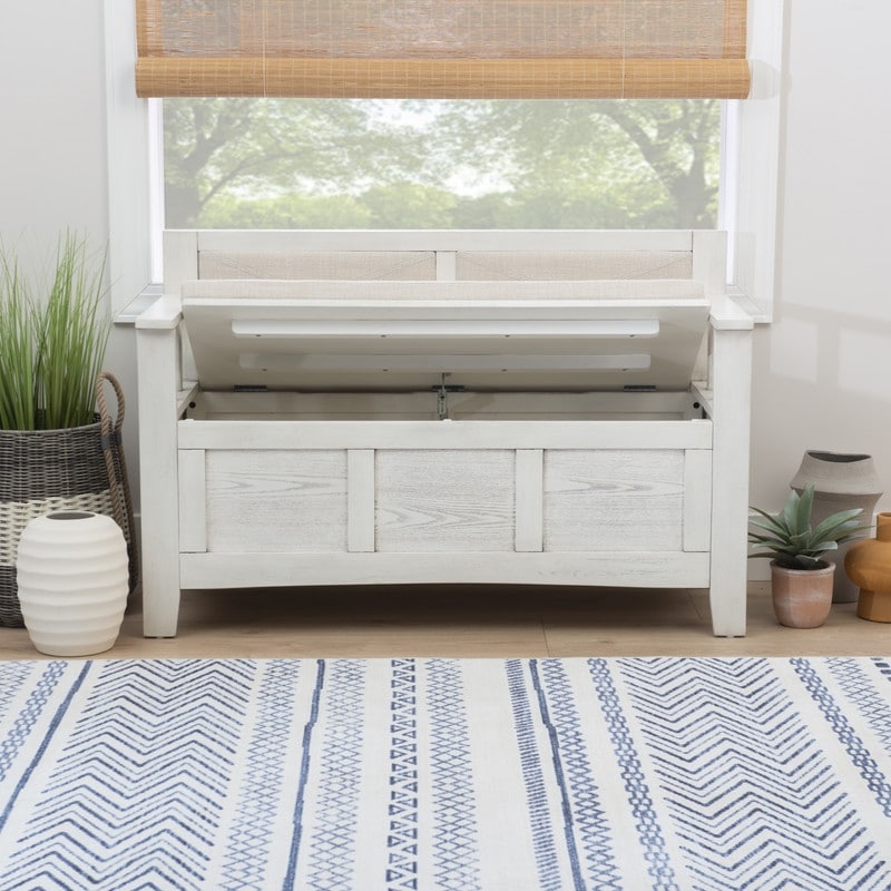 Banc d'entrée avec rangement et couvercle relevable en bois Dahlia