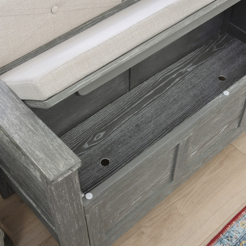 Banc d'entrée avec rangement et couvercle relevable en bois Dahlia