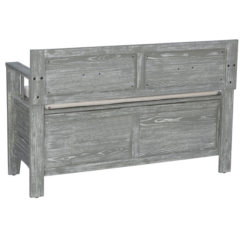 Banc d'entrée avec rangement et couvercle relevable en bois Dahlia