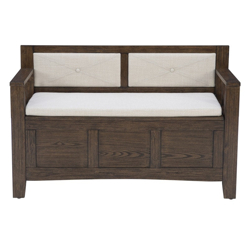 Banc d'entrée avec rangement et couvercle relevable en bois Dahlia