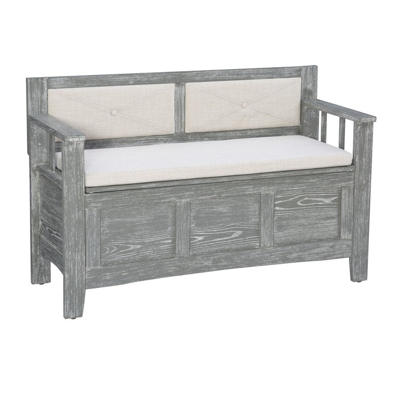 Banc d'entrée avec rangement et couvercle relevable en bois Dahlia