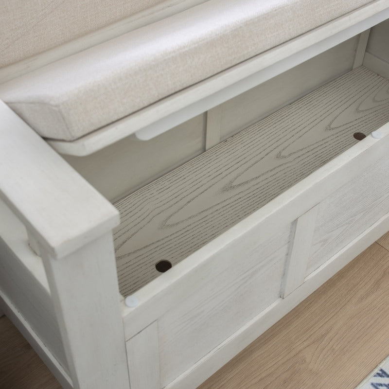 Banc d'entrée avec rangement et couvercle relevable en bois Dahlia