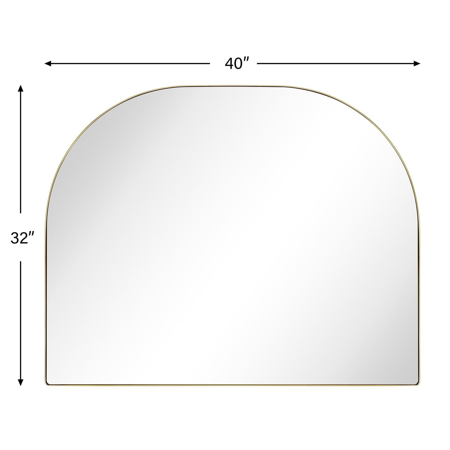 TEHOME Dezerae Grand miroir à arche pour cheminée, 102 cm (L) x 81 cm (H)