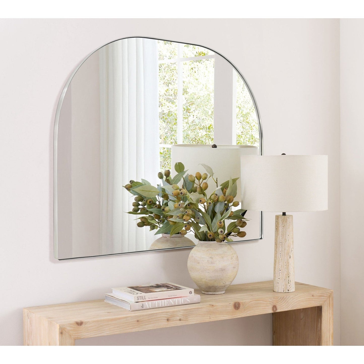 TEHOME Dezerae Grand miroir à arche pour cheminée, 102 cm (L) x 81 cm (H)