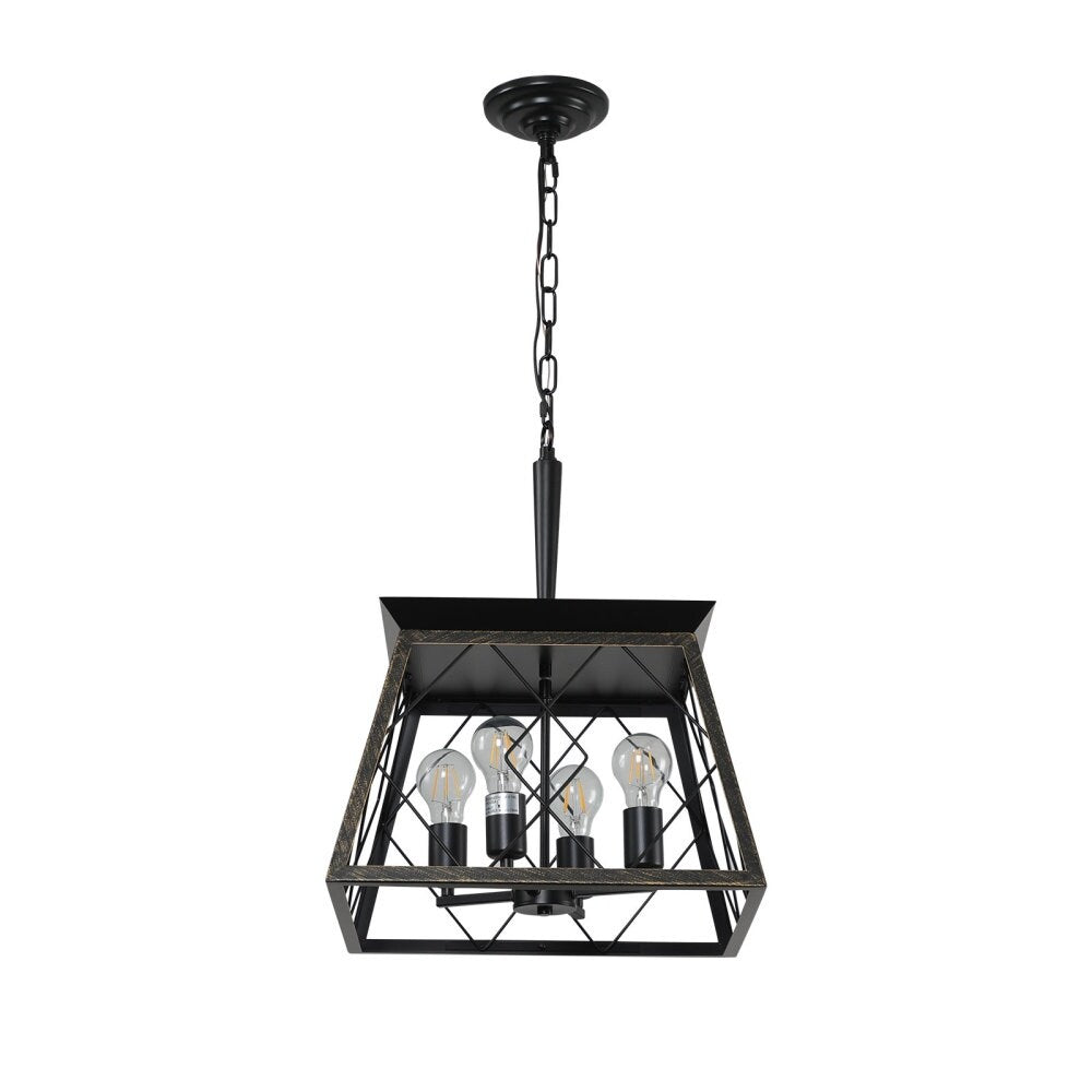 Luminaires à suspension à 4 lumières, style ferme, avec gradation, pour salle à manger, sans ampoules