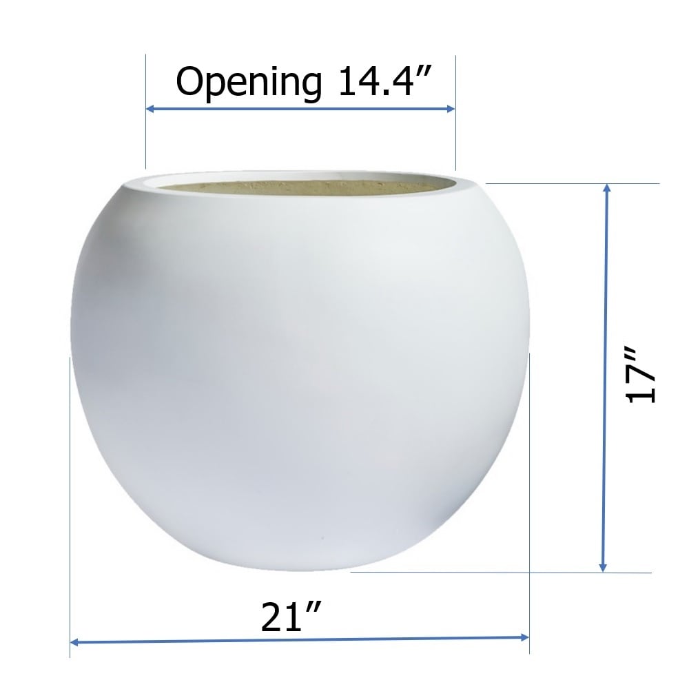DreamPatio Riverside Fiberstone Modern Sphere Planter for Indoor/Outdoor
