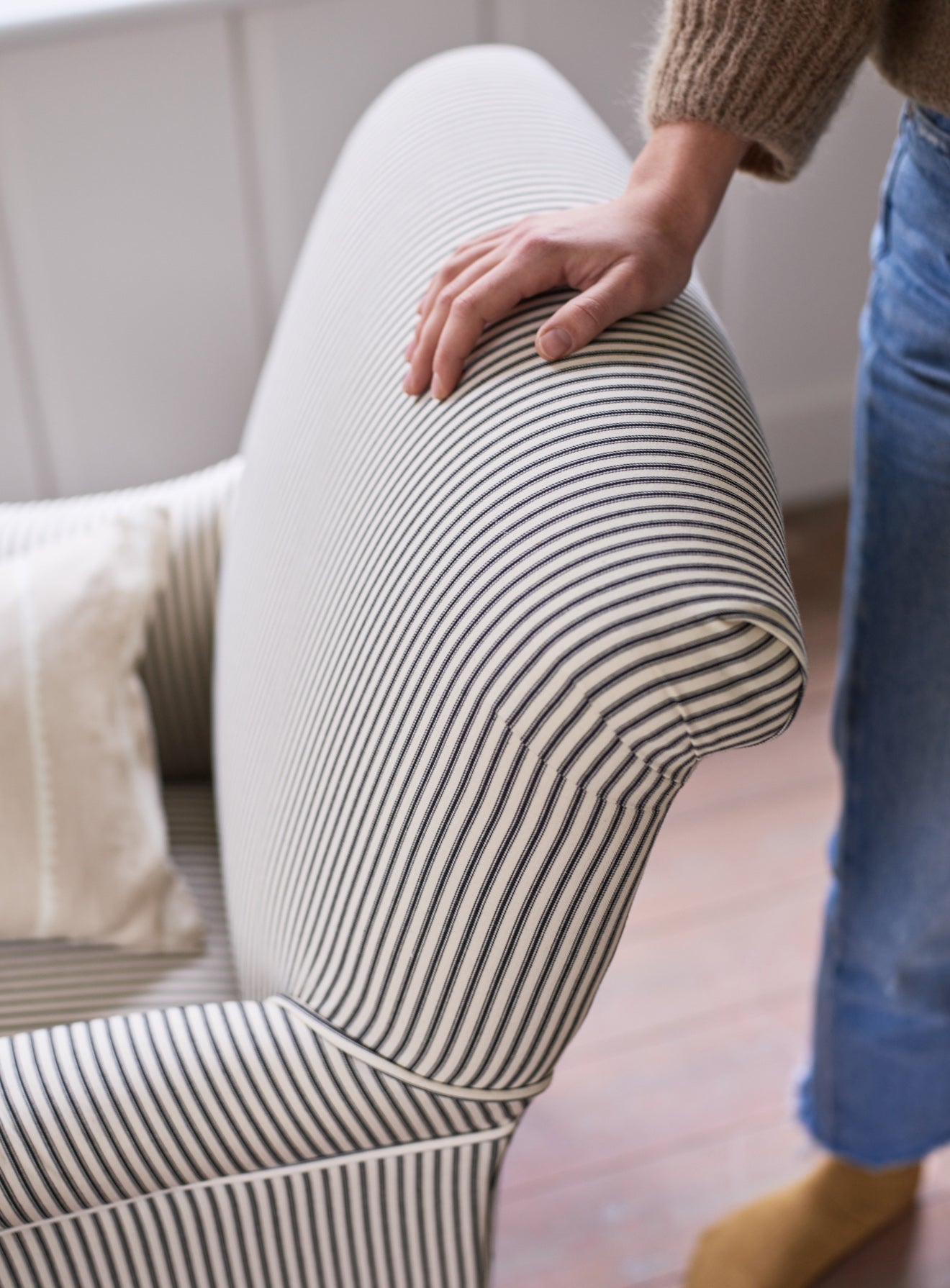 Fauteuil Finley, rayures noires