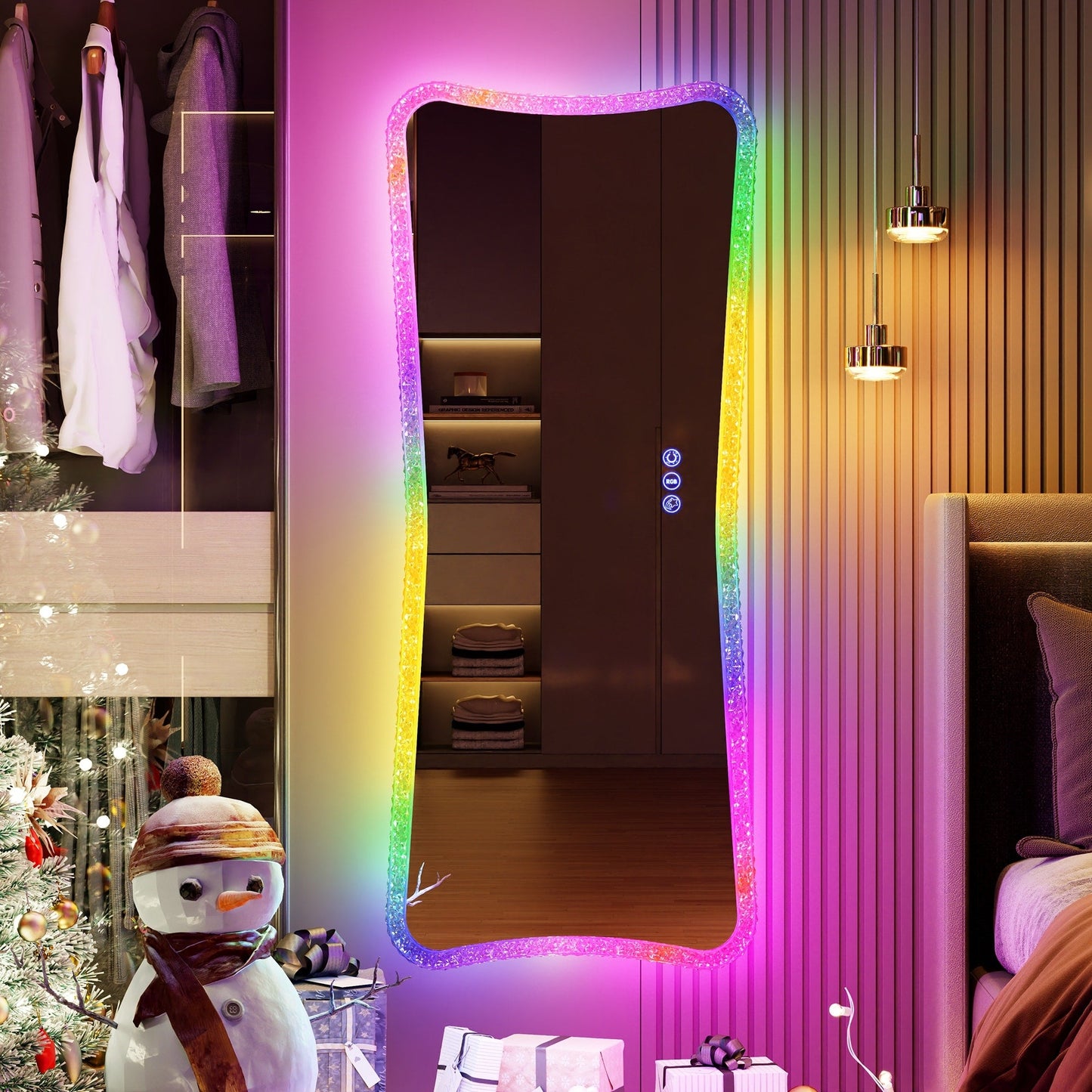 Miropieds à taille réelle avec lumières RGB - Blanc