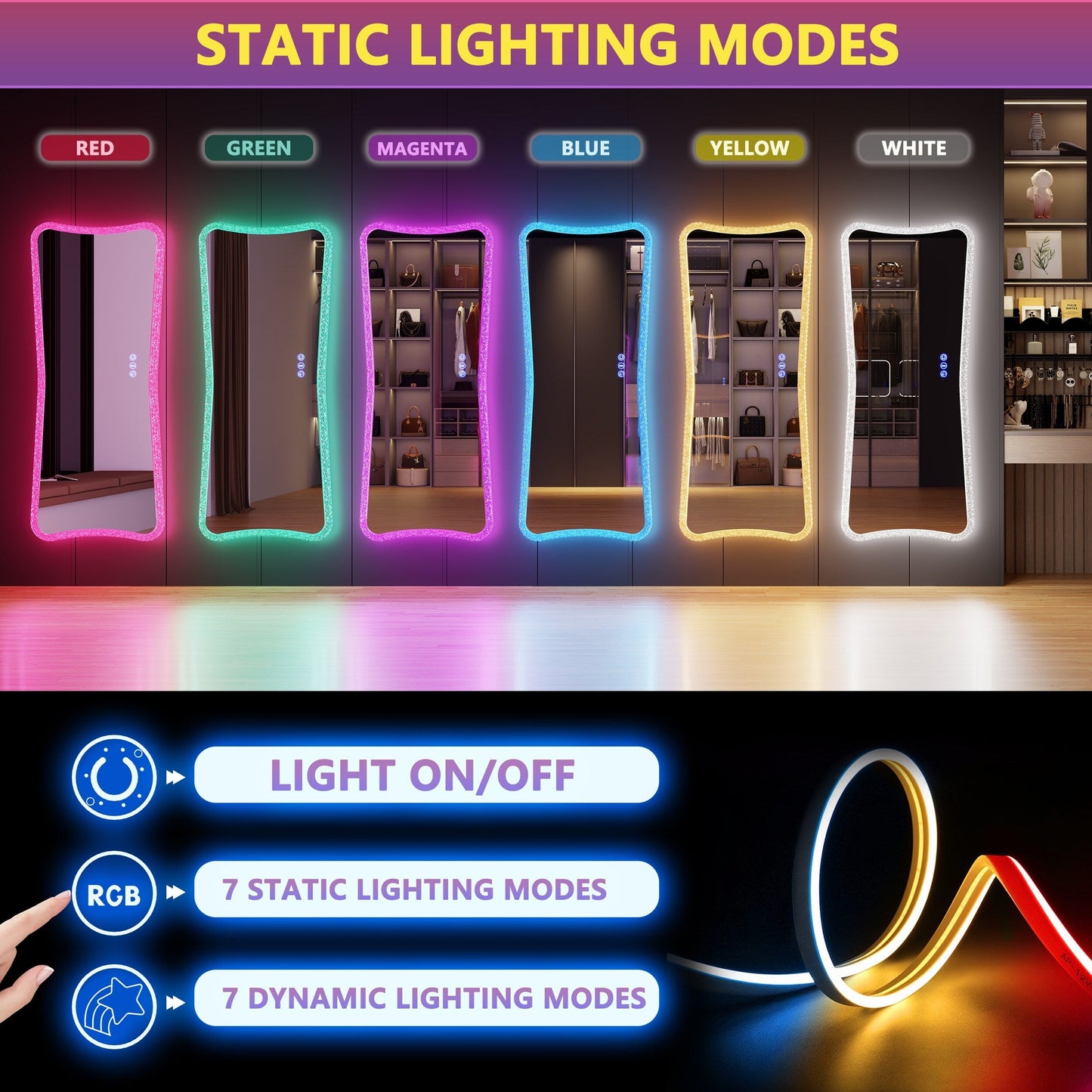 Miropieds à taille réelle avec lumières RGB - Blanc