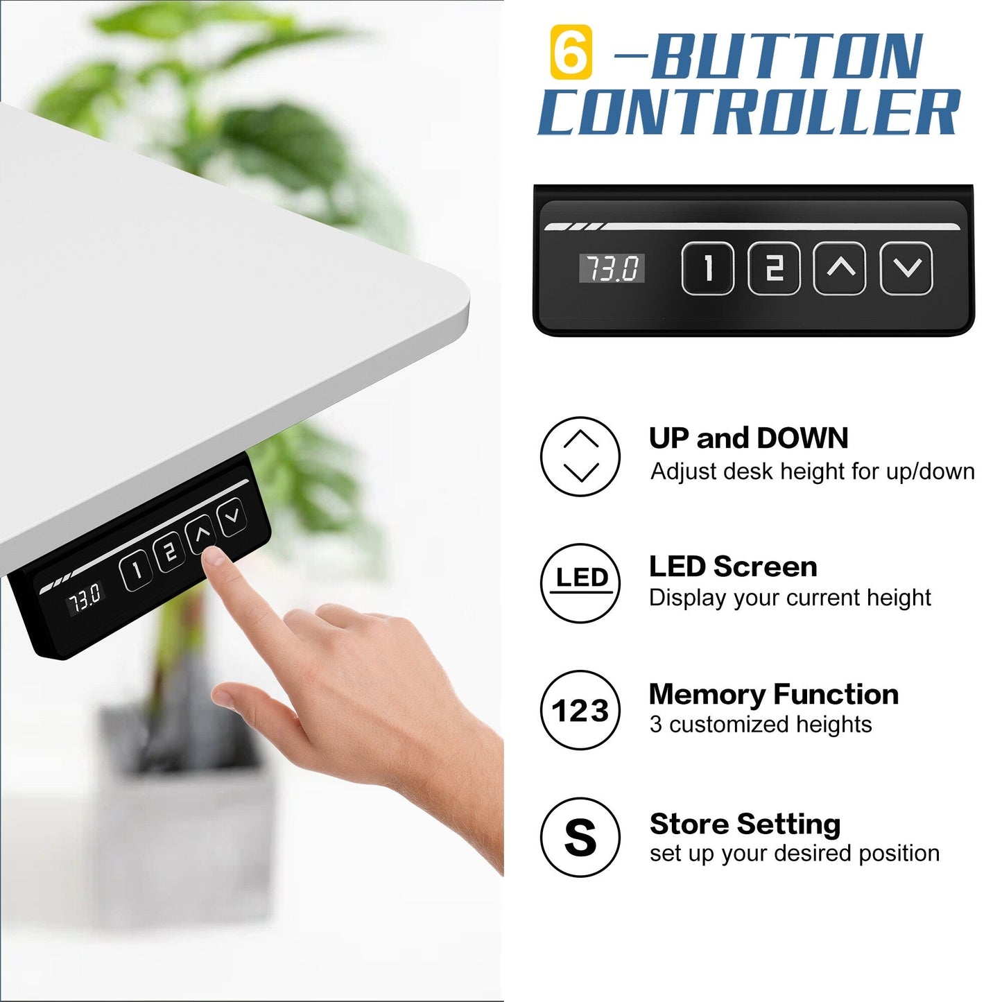 Bureau debout électrique réglable en hauteur Futzca, bureau informatique avec plateau de séparation