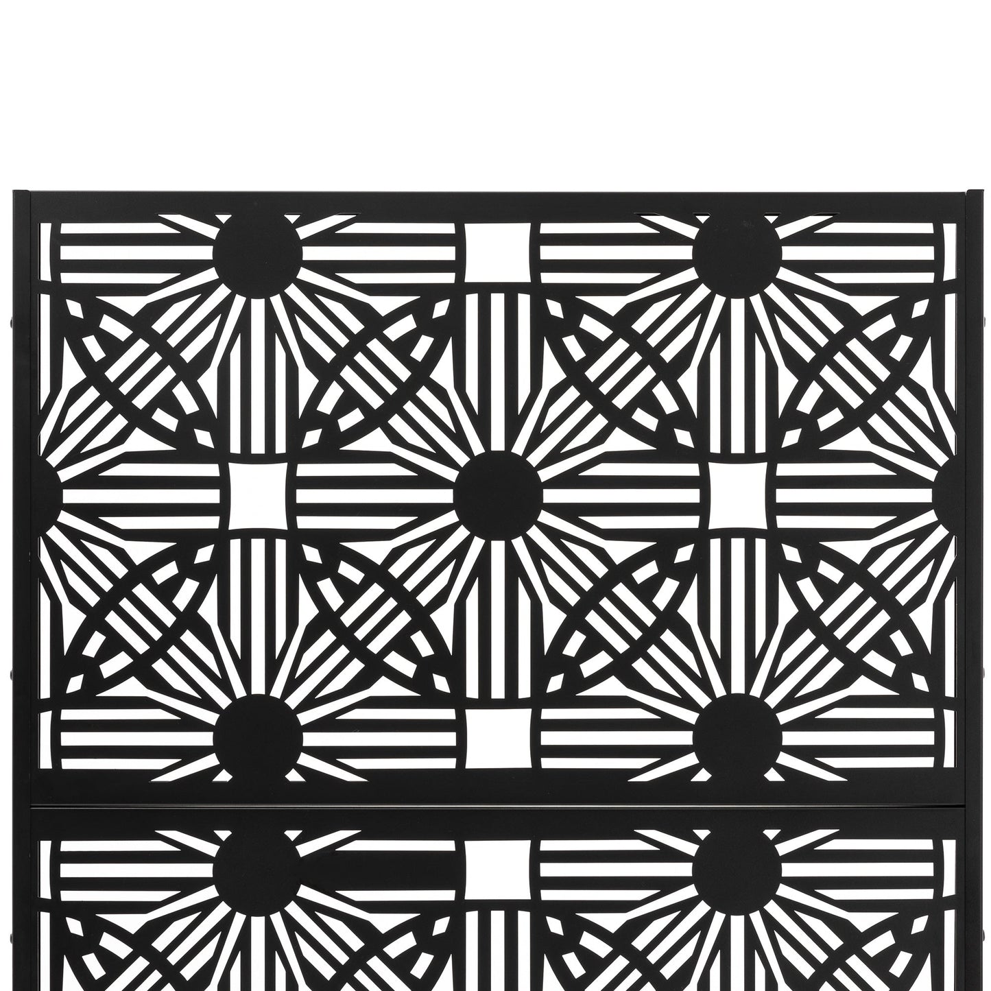 Glitzhome Écran de séparation de pièce, cloison amovible, 3 panneaux, motif floral galvanisé, 1,8 m (6 pieds)