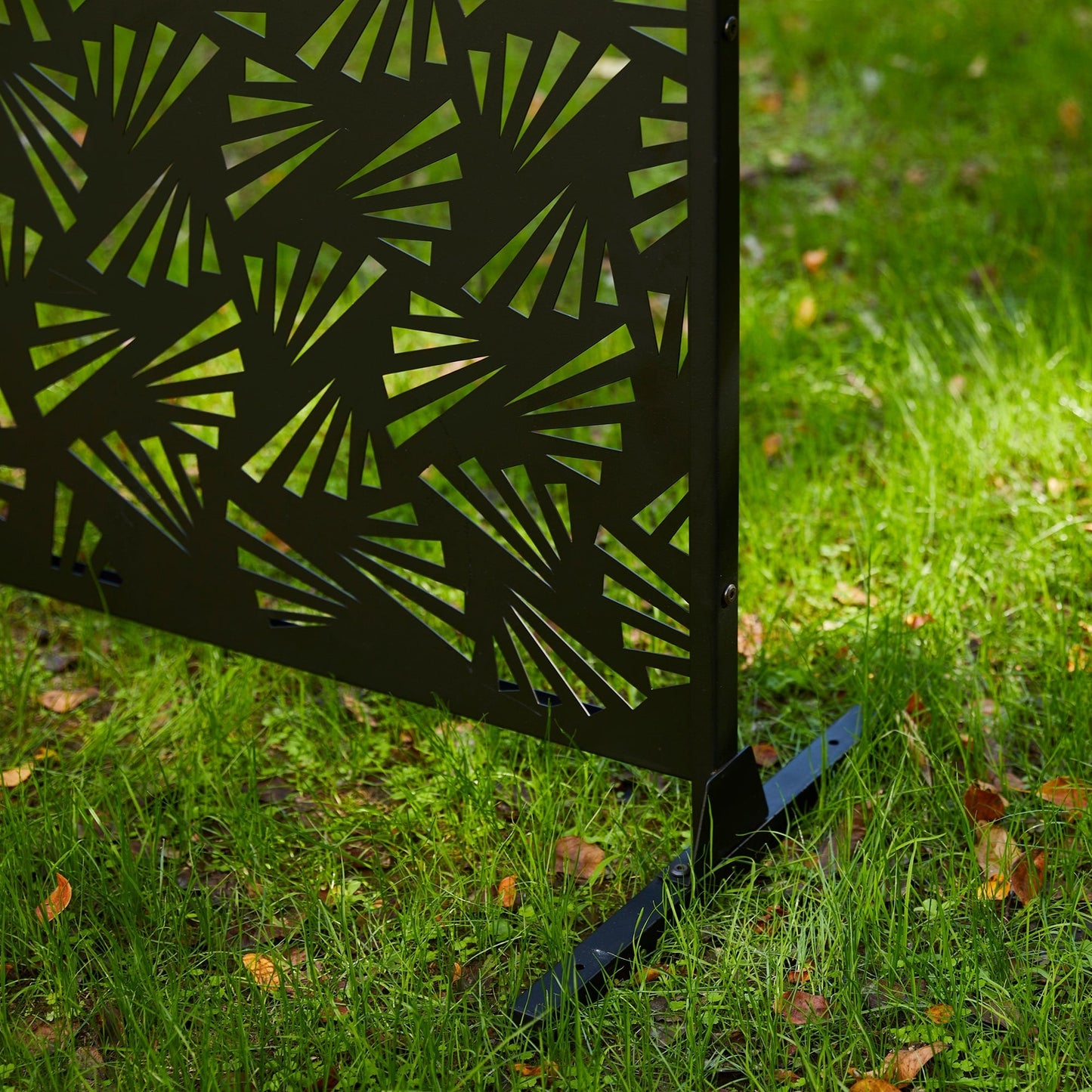 Glitzhome Écran de séparation de pièce, cloison amovible, 3 panneaux, motif floral galvanisé, 1,8 m (6 pieds)