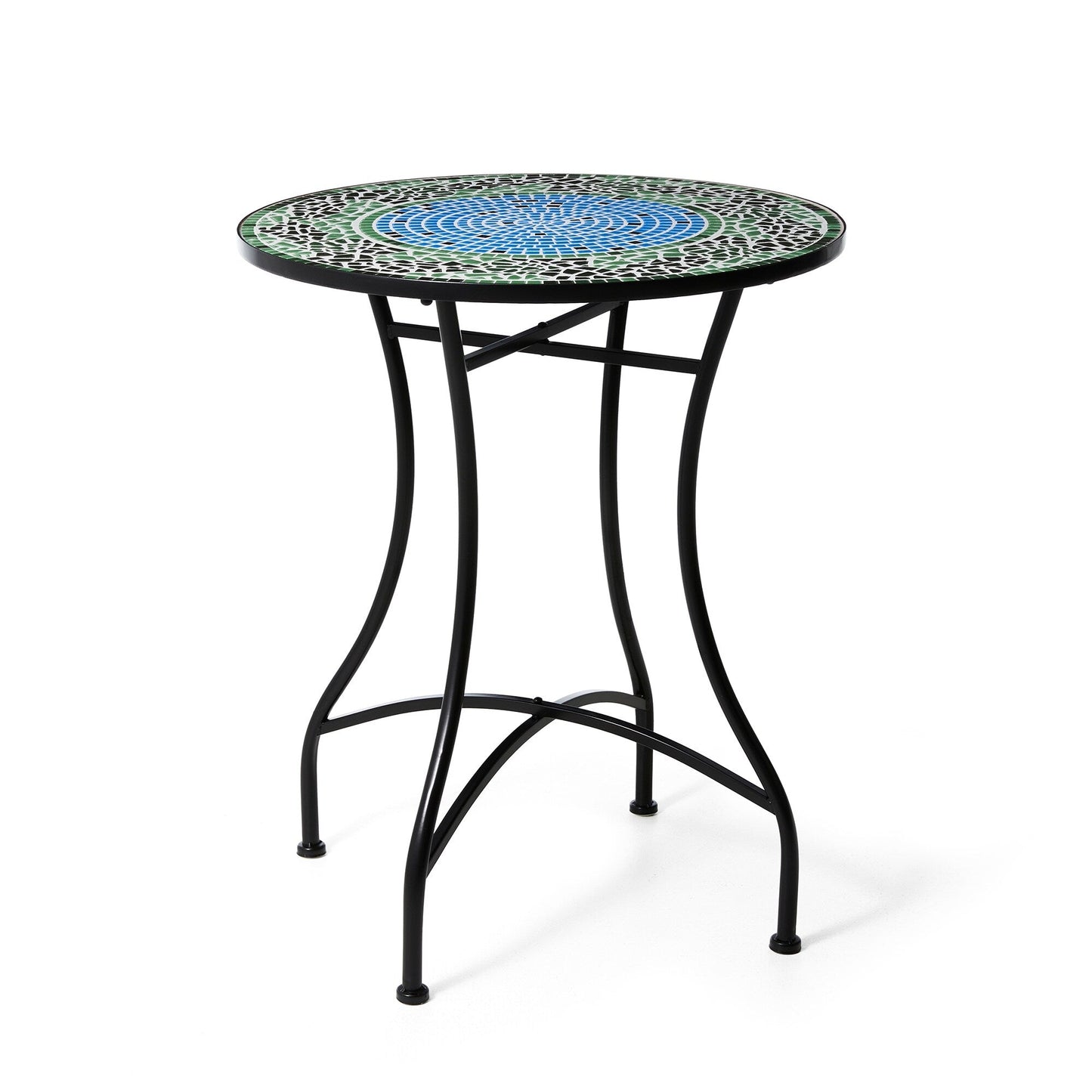 Glitzhome Ensemble de Bistro Pliable en Métal pour Extérieur, 3 Pièces, Table et Chaises de Patio