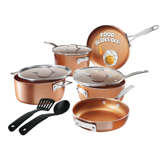 Ensemble de casseroles et poêles antiadhésives Gotham Steel, 10 pièces, cuivre