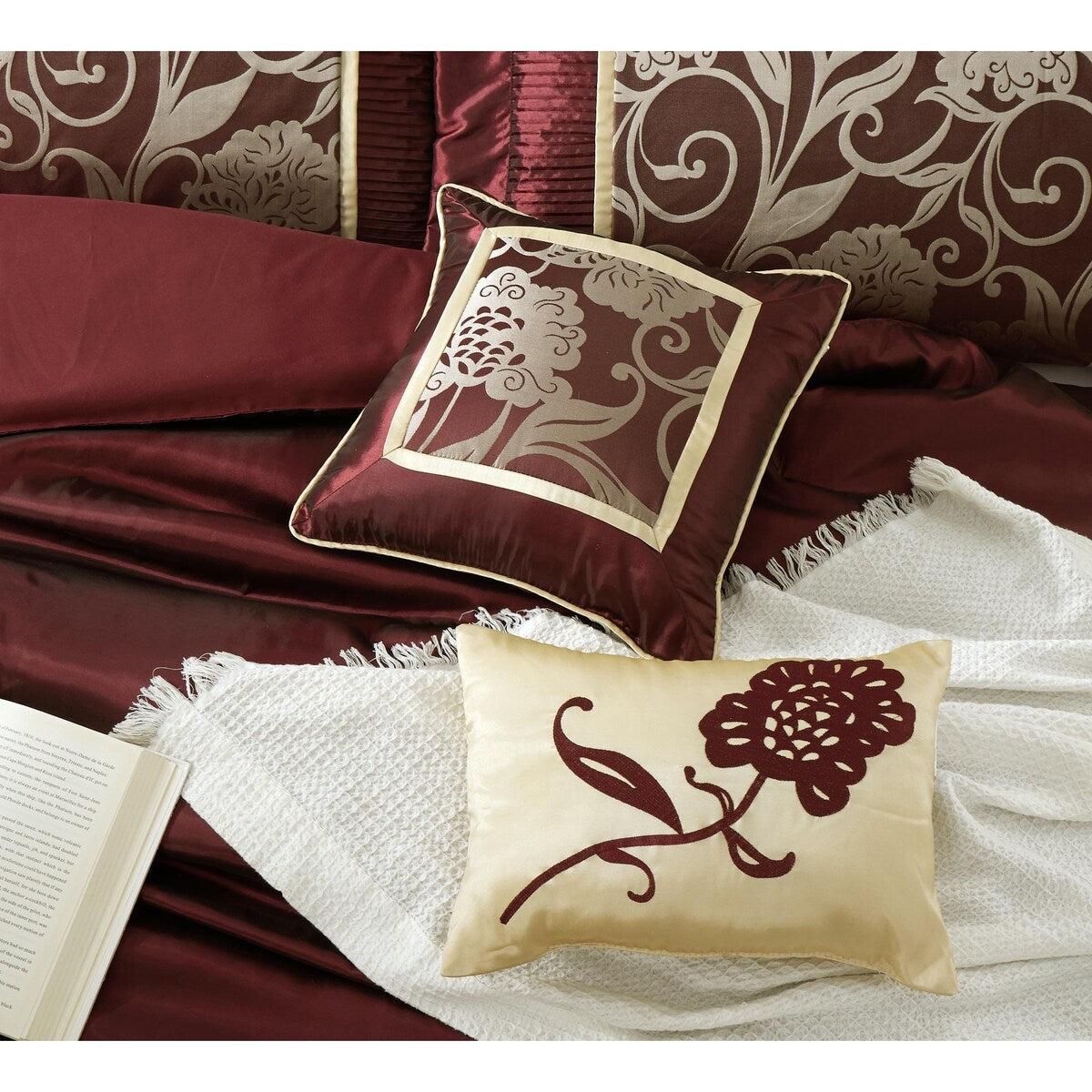 Ensemble de Couette Nanshing Brie 9 Pièces en Jacquard Floral
