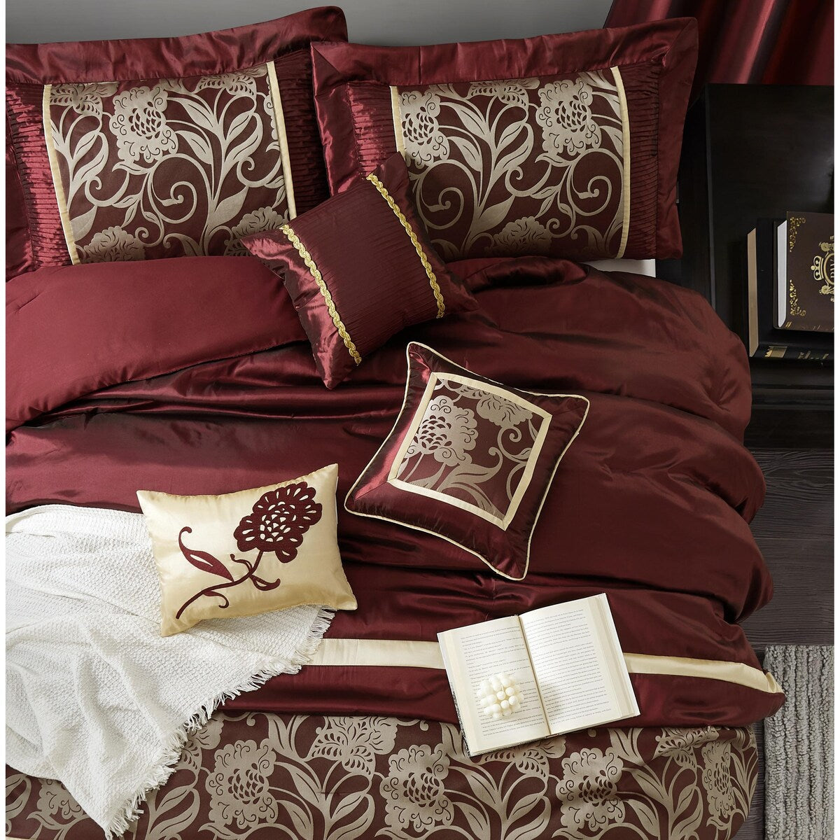 Ensemble de Couette Nanshing Brie 9 Pièces en Jacquard Floral